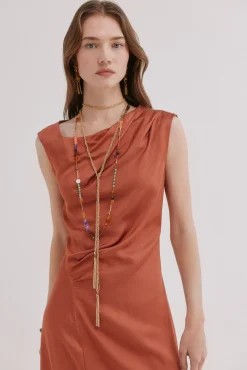 Alessia. Vestido midi satinado