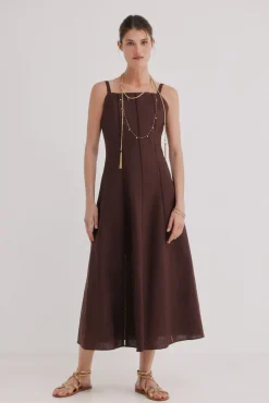 Antonela. Vestido midi lino