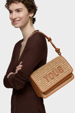 Bandolera mediana camel Audree Rafia
