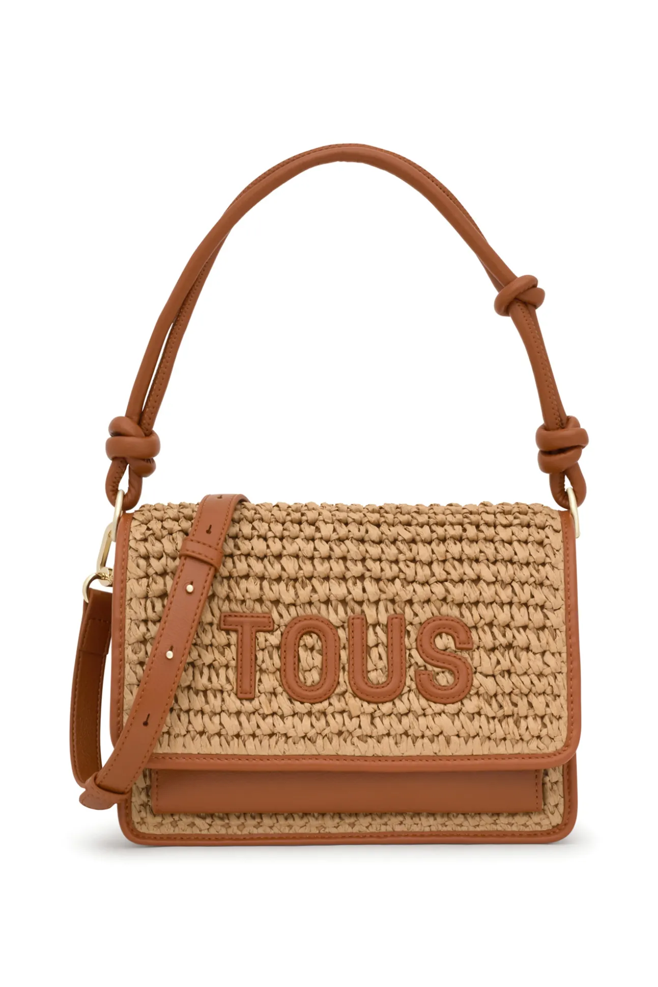 Bandolera mediana camel Audree Rafia