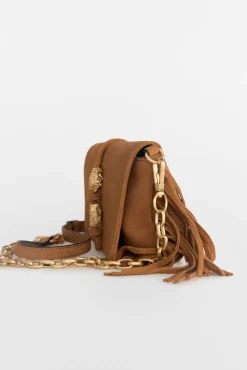 Bandolera piel flecos
