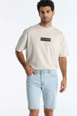 Bermuda slim fit tiro medio