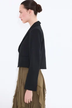 Blazer crop negra