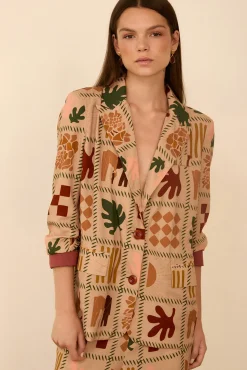 Blazer fluido estampado