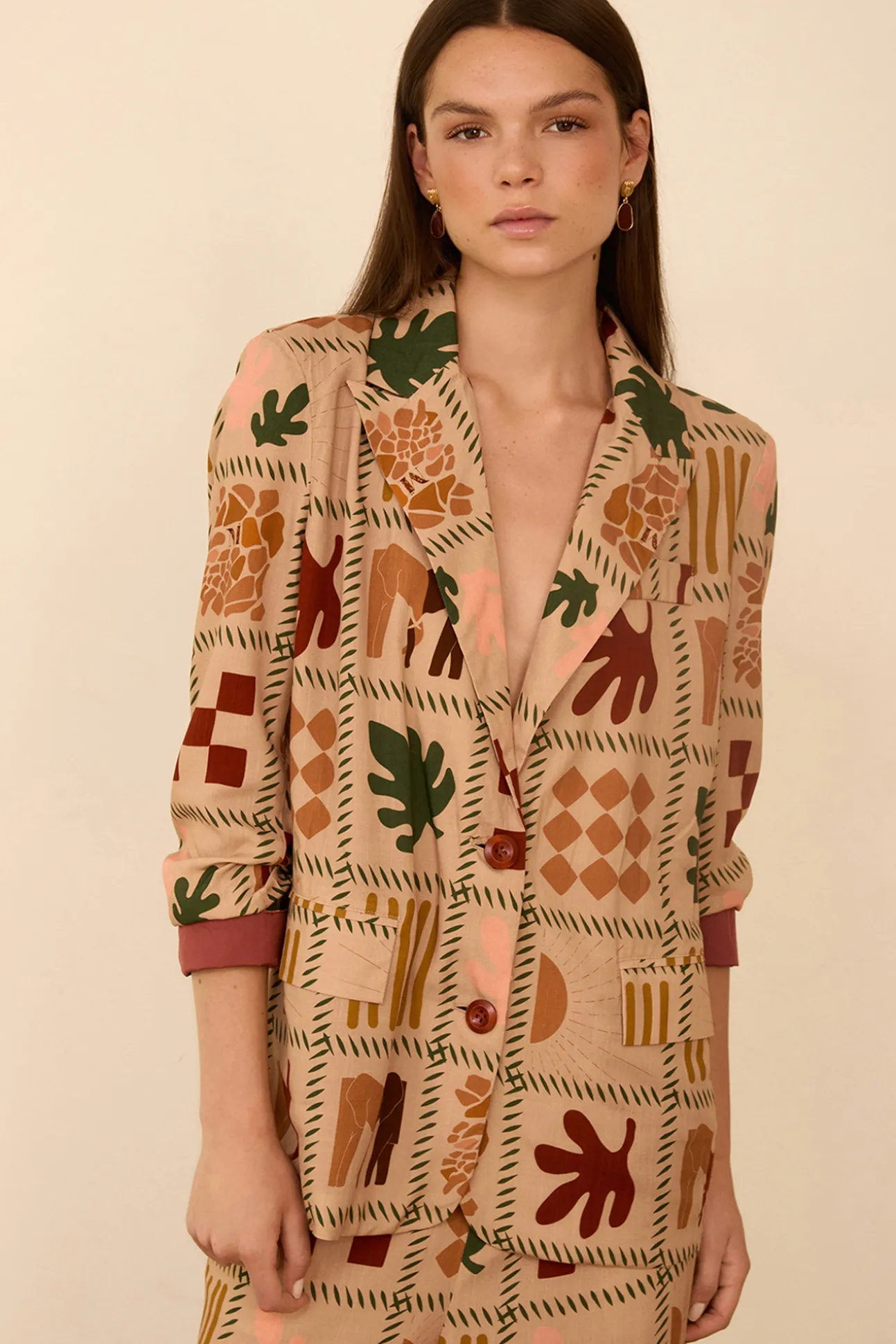Blazer fluido estampado