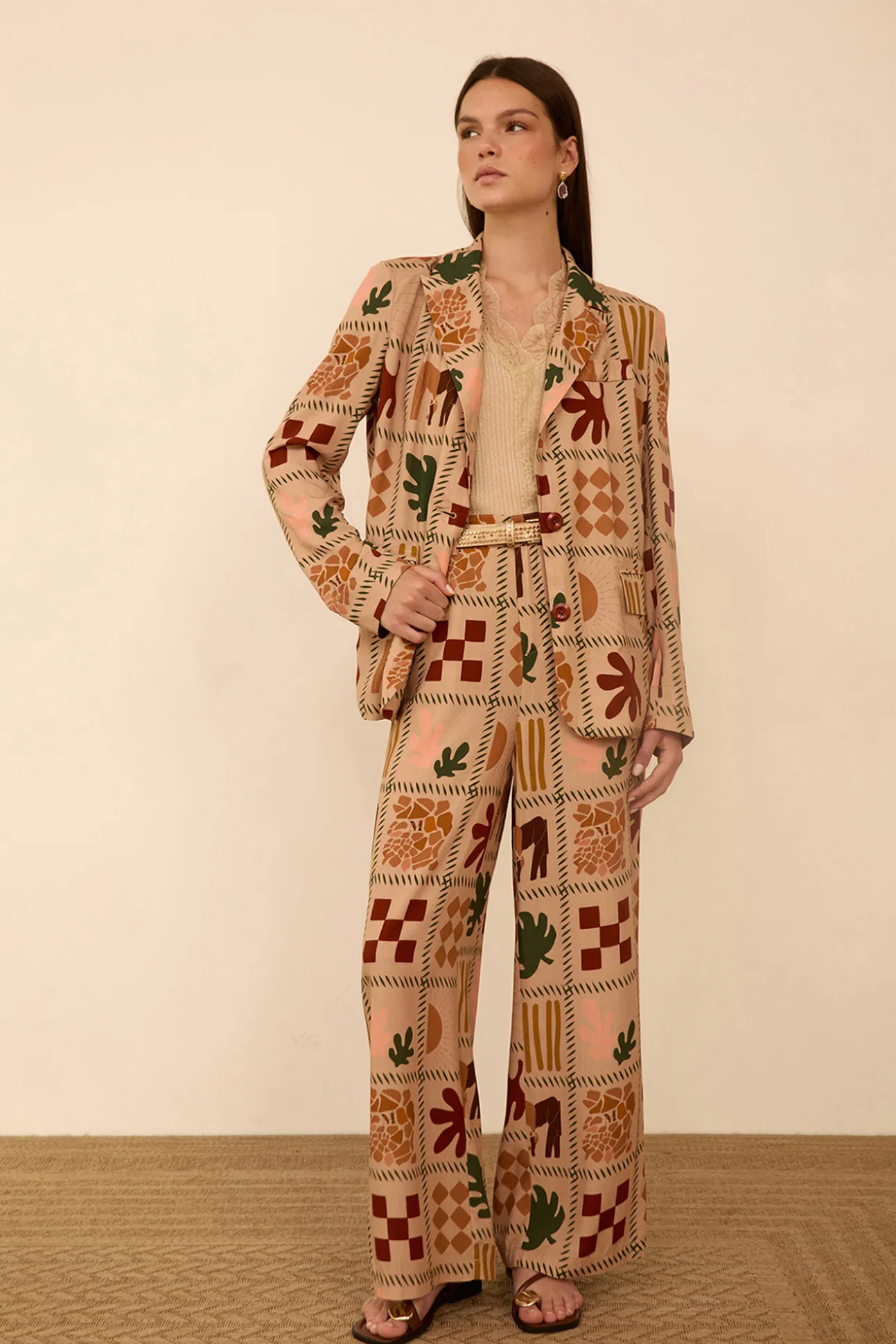 Blazer fluido estampado