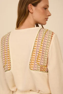 Blusa bimateria con pañuelo