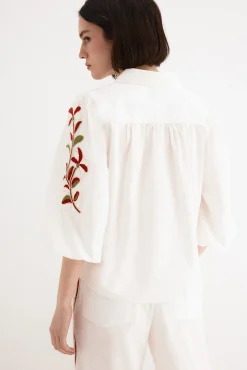 Blusa bordado floral