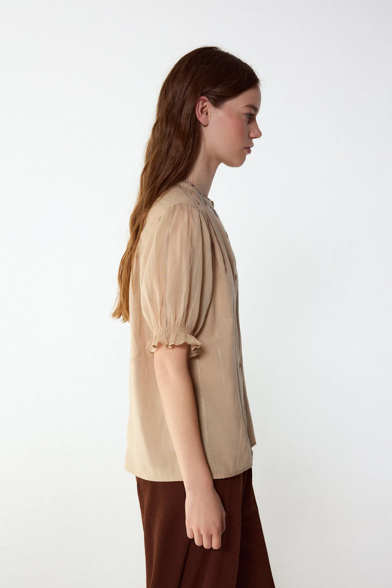 Blusa dobby fluido