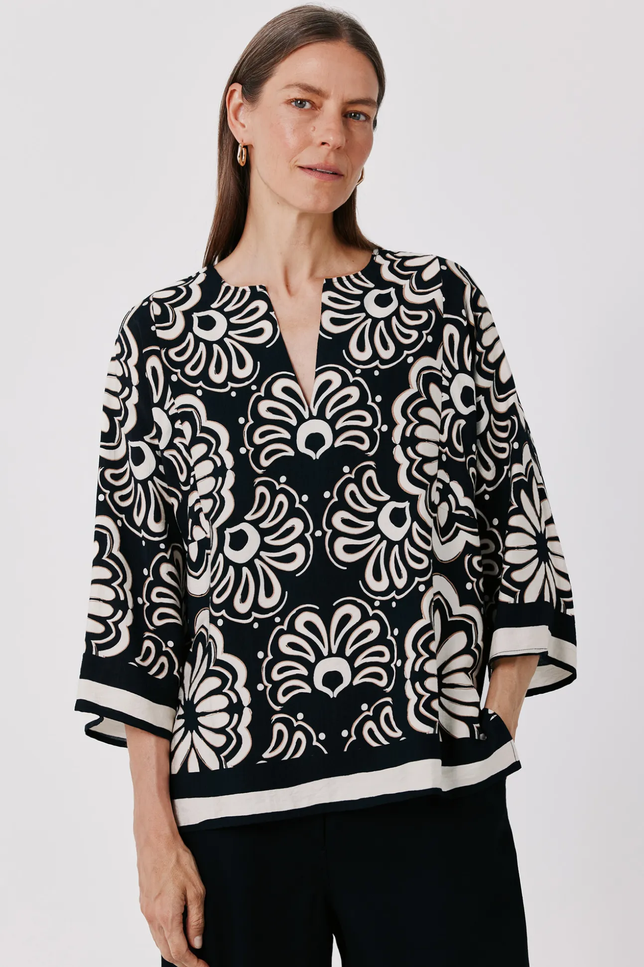 Blusa estampada túnica amplia