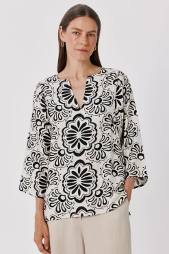 Blusa estampada túnica amplia