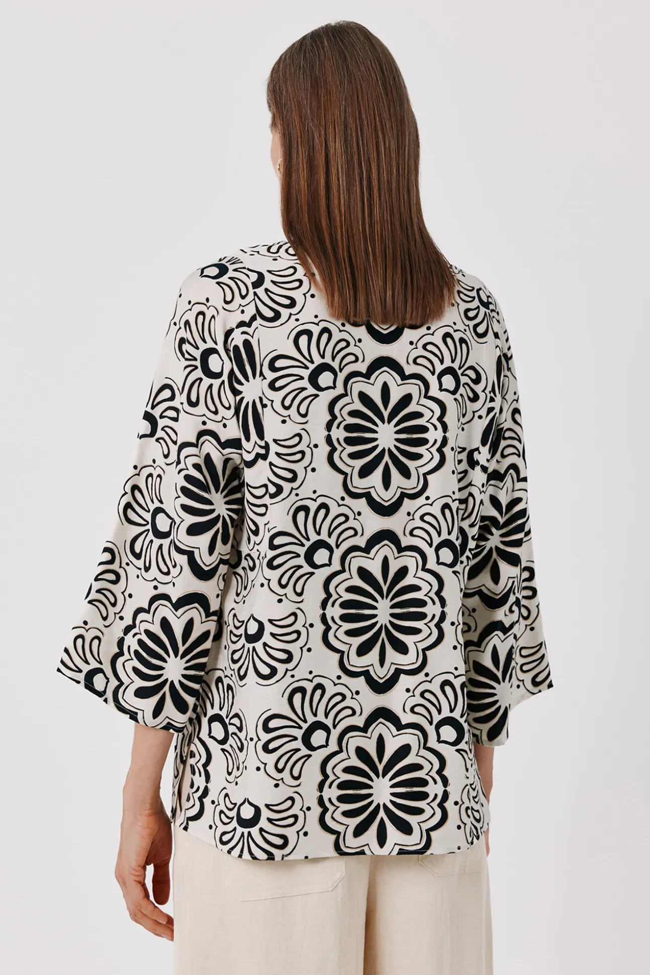 Blusa estampada túnica amplia