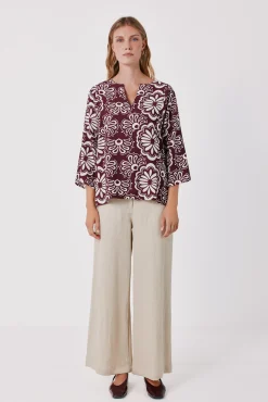 Blusa estampada túnica amplia