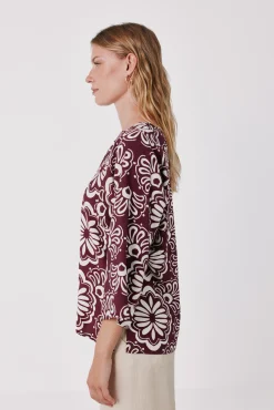 Blusa estampada túnica amplia