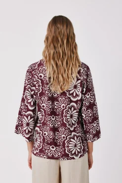 Blusa estampada túnica amplia