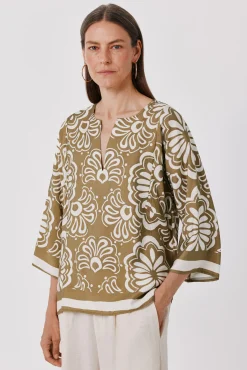 Blusa estampada túnica amplia