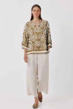 Blusa estampada túnica amplia
