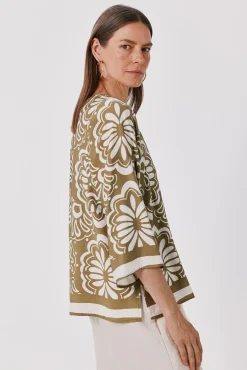 Blusa estampada túnica amplia