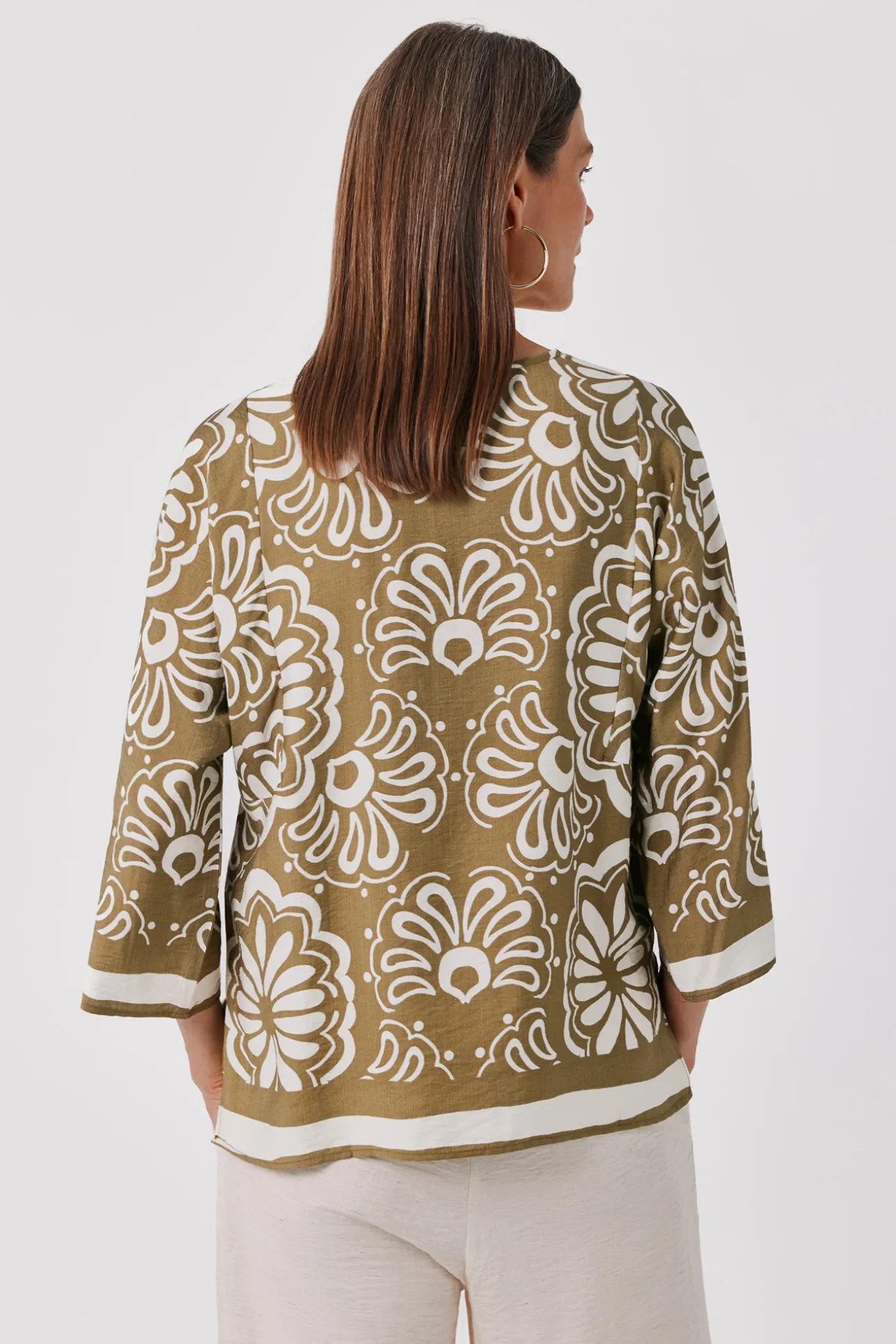 Blusa estampada túnica amplia