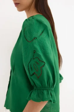 Blusa lino bordados