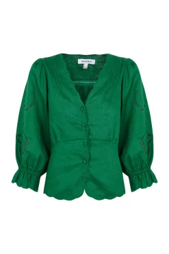 Blusa lino bordados