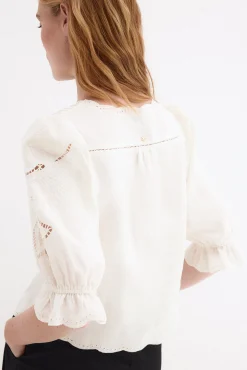Blusa lino bordados