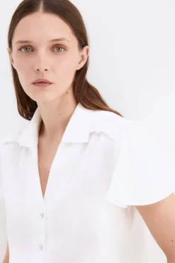 Blusa lino manga corta
