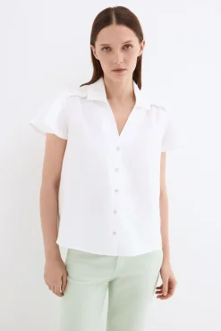 Blusa lino manga corta