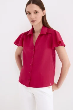Blusa lino manga corta