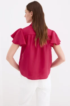 Blusa lino manga corta
