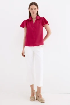 Blusa lino manga corta