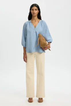 Blusa manga 3/4 lino