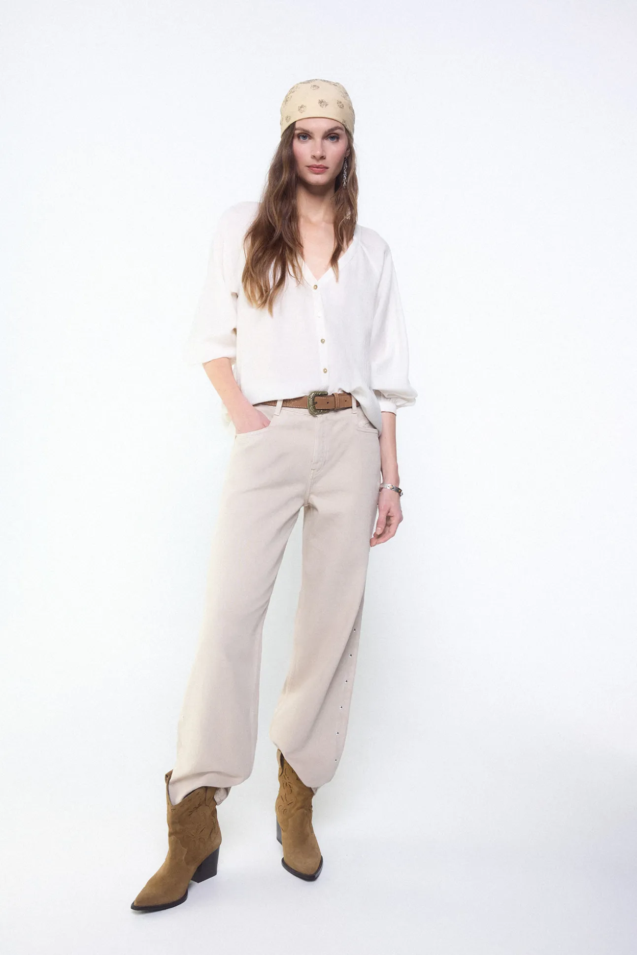 Blusa plisada fluida