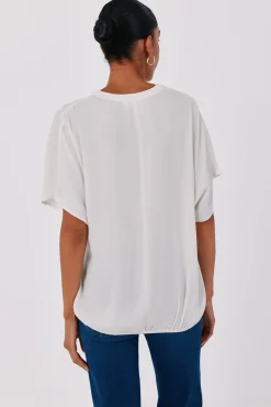 Blusa satinada manga corta