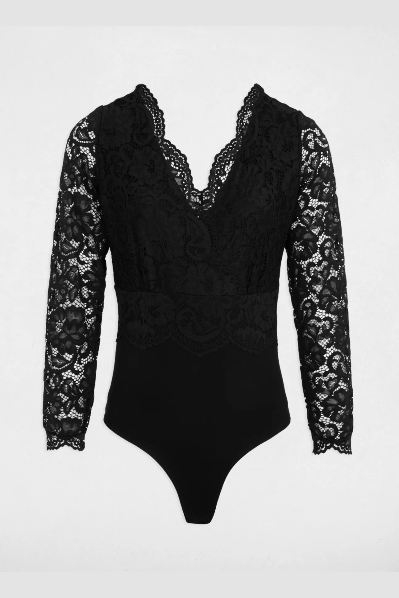 Body de encaje con cuello en v