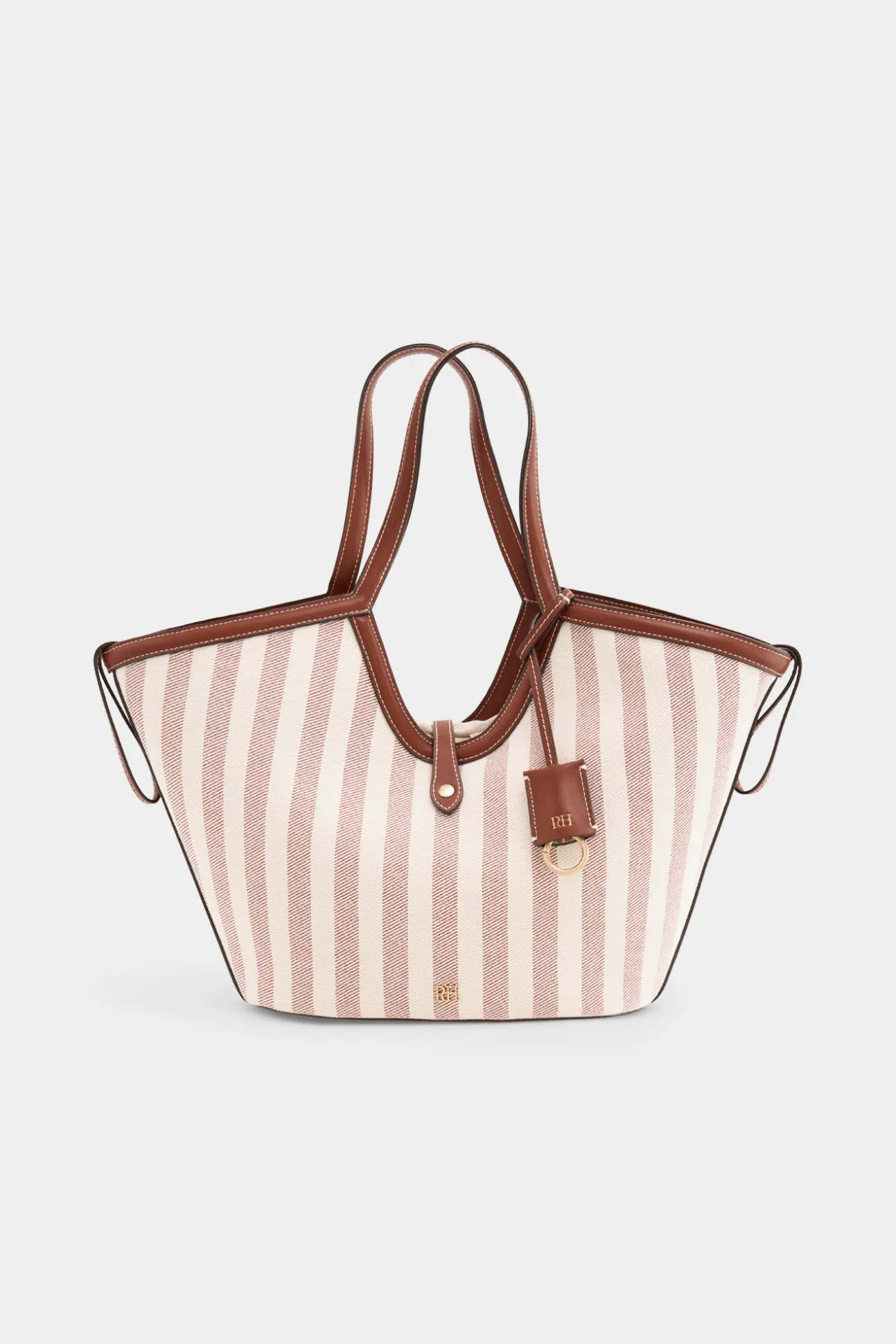 Bolso capazo tejido rayas