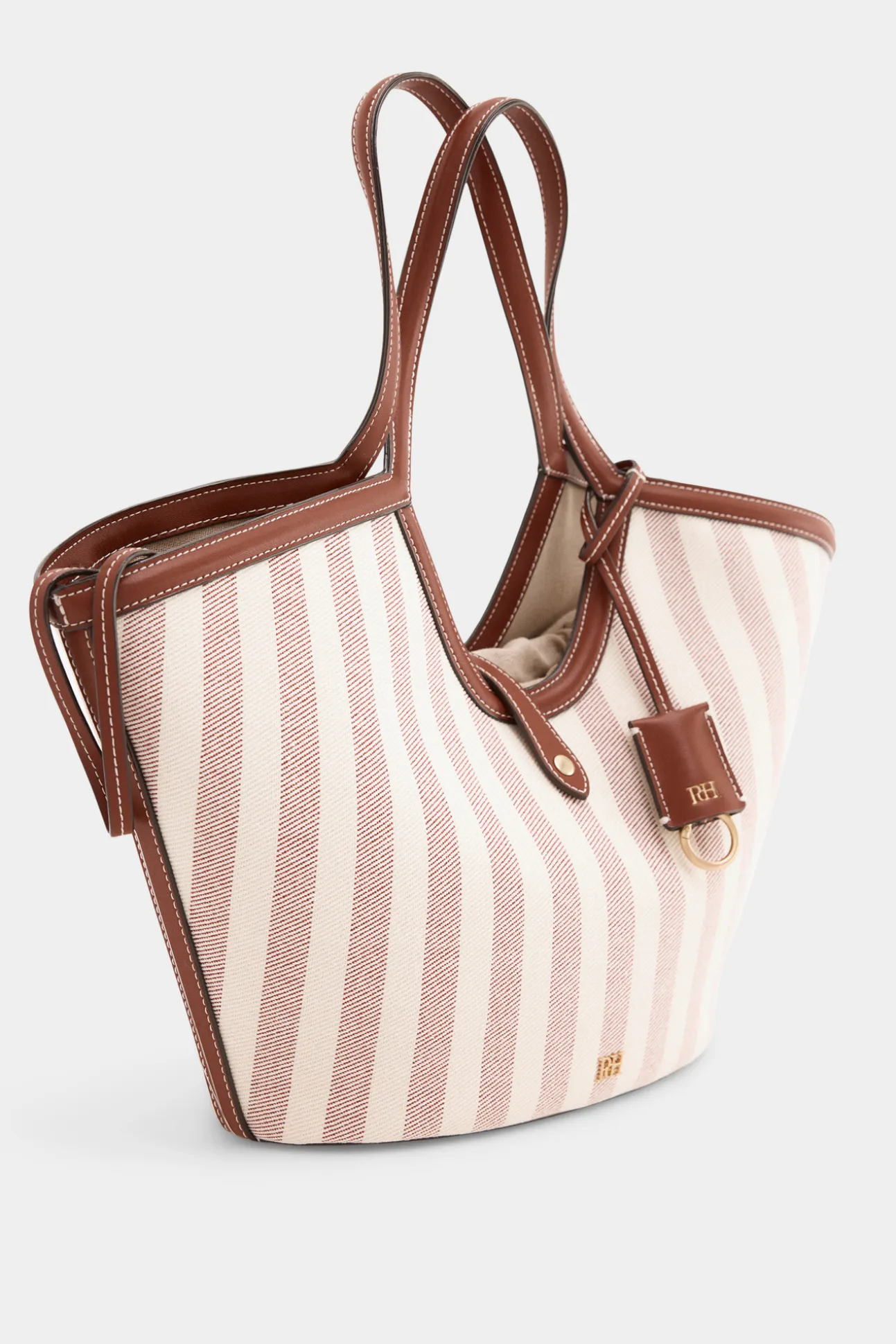 Bolso capazo tejido rayas