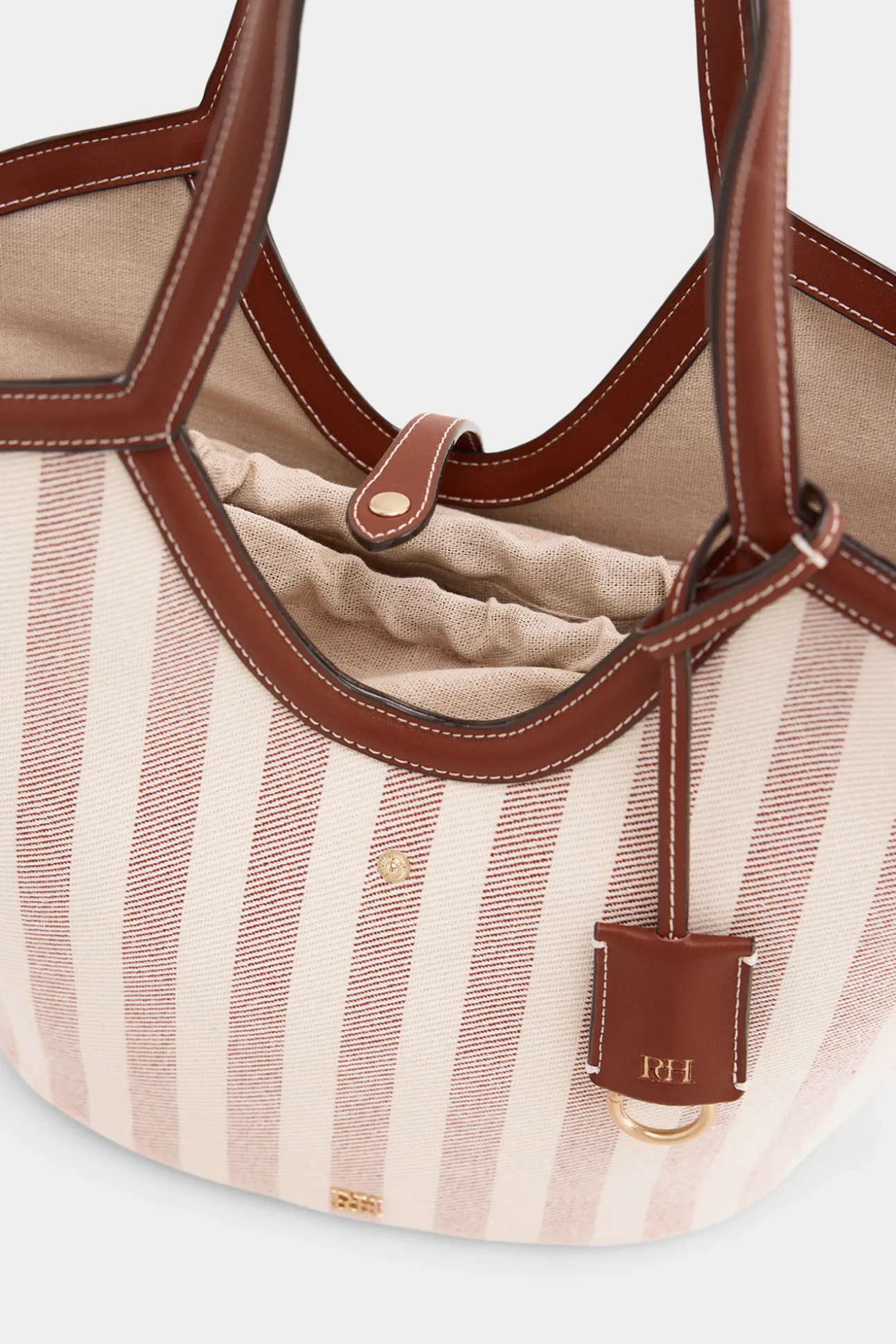 Bolso capazo tejido rayas