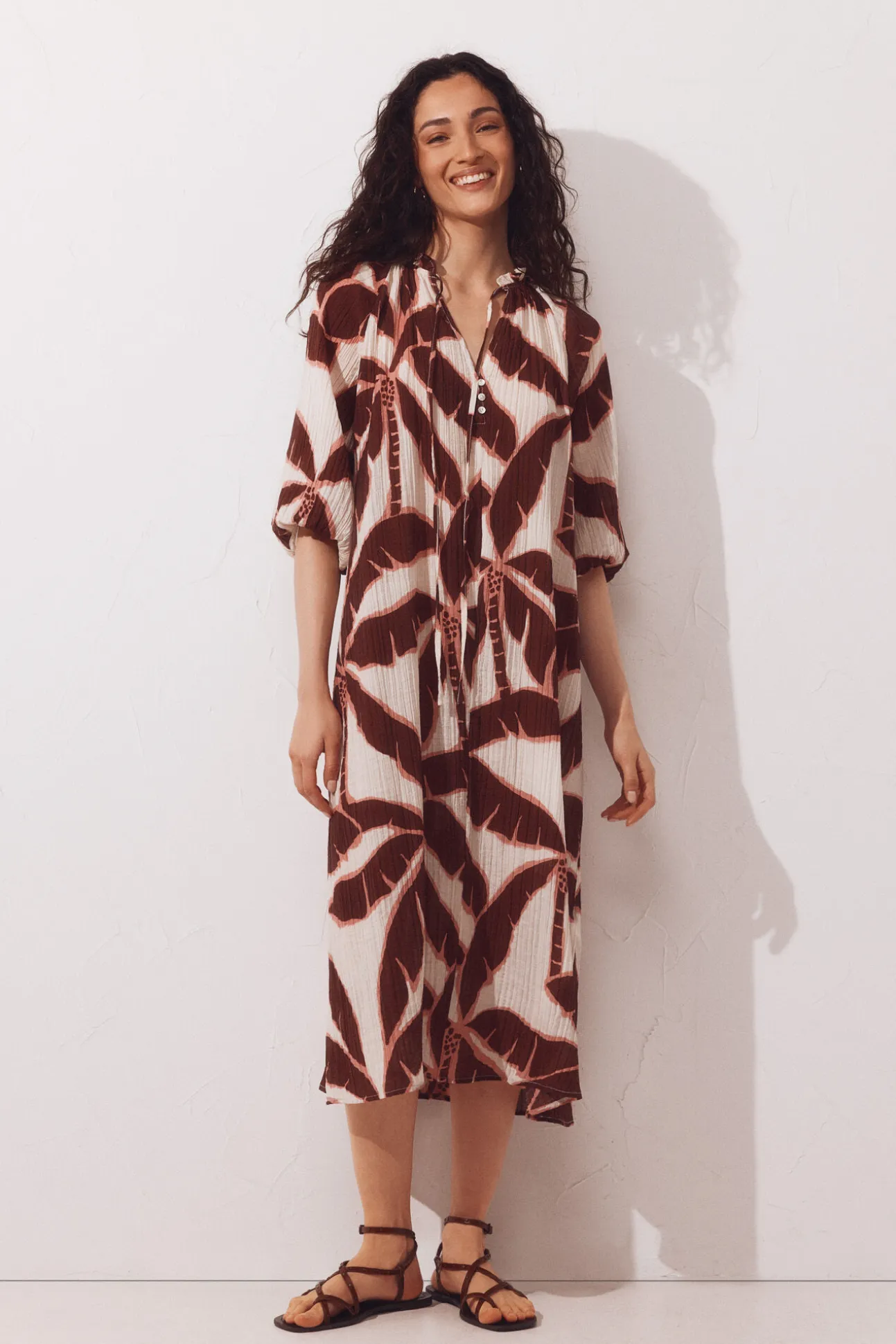 Caftan estampado amplio