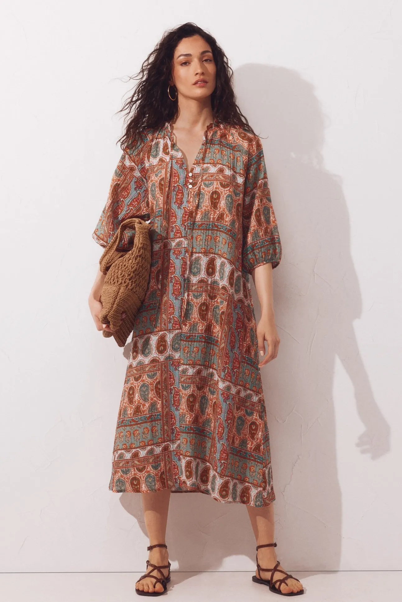 Caftan estampado amplio