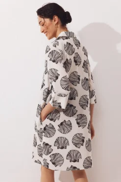 Caftán camisero algodón estampado
