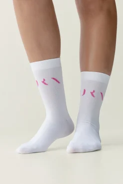 Calcetines Acari blanco/rosa fucsia