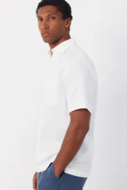 Camisa algodón lino lisa manga corta