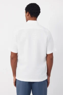 Camisa algodón lino lisa manga corta