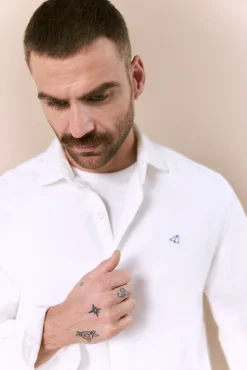 Camisa algodón lino manga larga