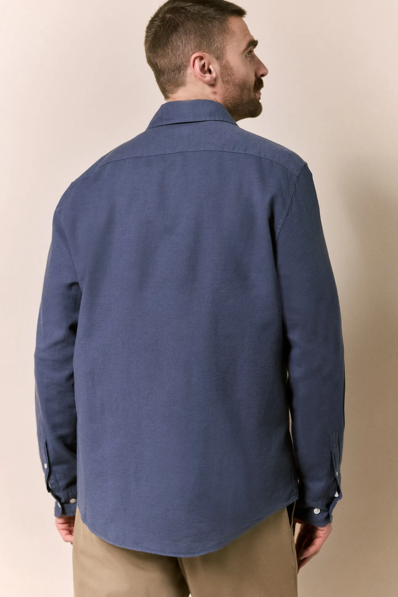 Camisa algodón lino manga larga