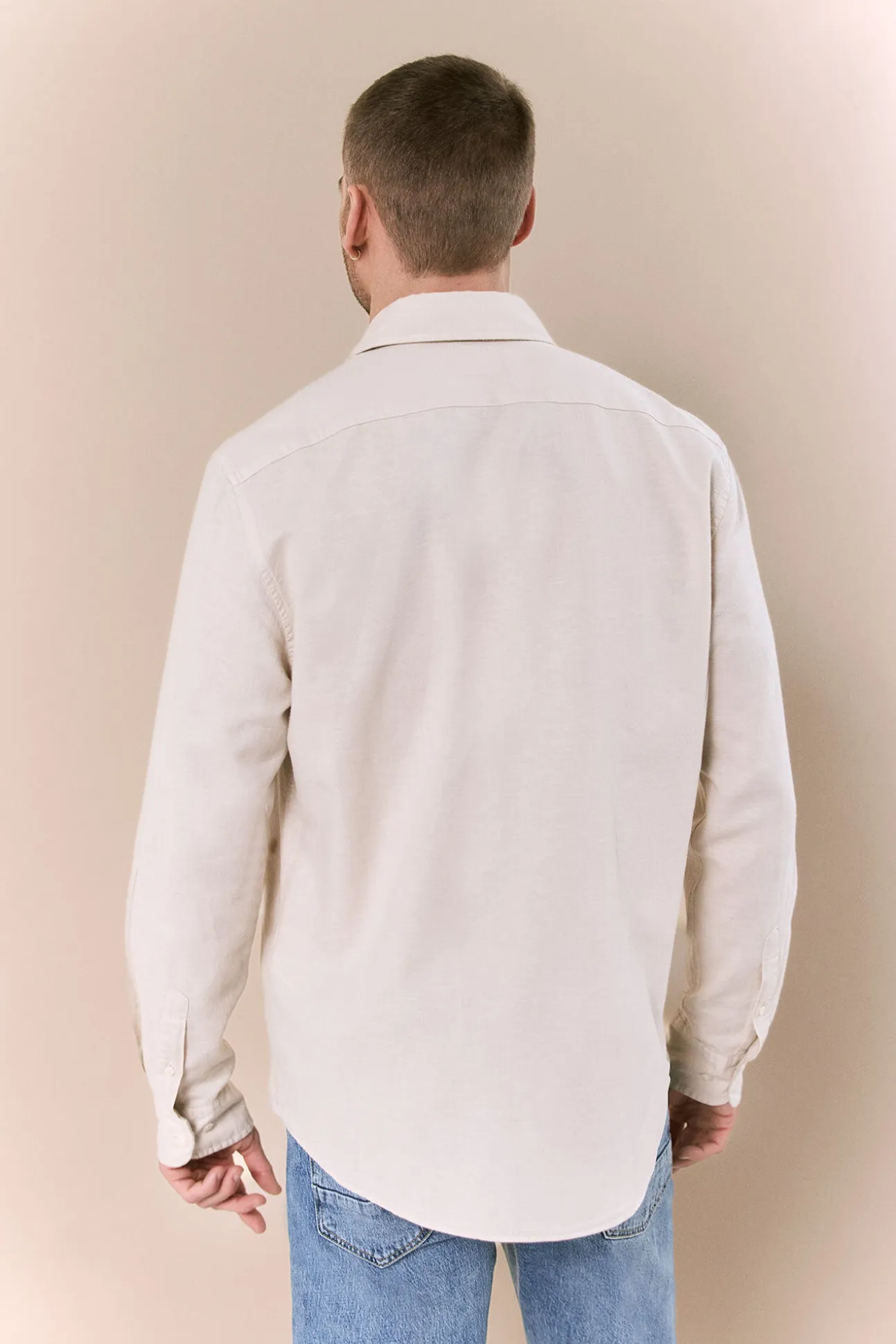 Camisa algodón lino manga larga