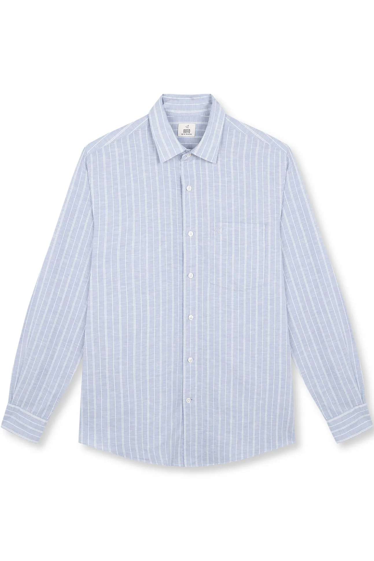 Camisa algodón lino rayas