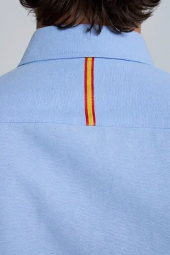 Camisa bordada España celeste