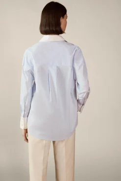 Camisa combinada popelín